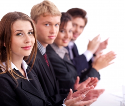 image: business people applauding