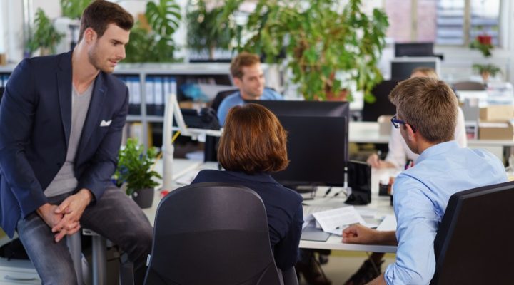 Co-workers in a collaborative space