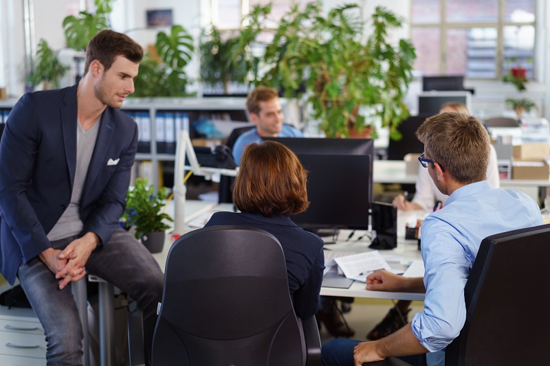 Co-workers in a collaborative space